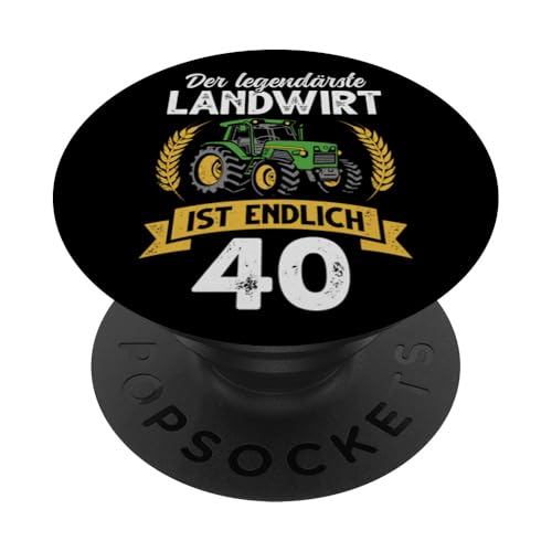 40. Geburtstag Traktor Bauer Landwirt PopSockets mit austauschbarem PopGrip von Landwirtschaft Geschenke Bauern Landwirte