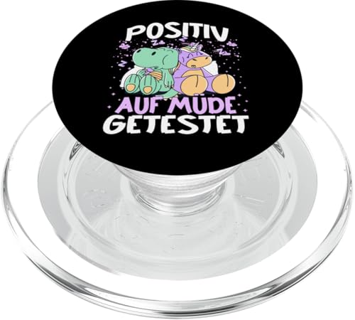 Dinosaurier Einhorn Schlafanzug Positiv Auf Müde Getestet PopSockets PopGrip für MagSafe von Langschläfer Pyjama Morgenmuffel Faulpelz Kostüm