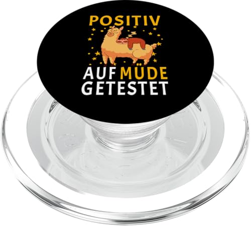 Faultier Lama Schlaf Positiv Auf Müde Getestet Alpaca Llama PopSockets PopGrip für MagSafe von Langschläfer Pyjama Morgenmuffel Faulpelz Kostüm