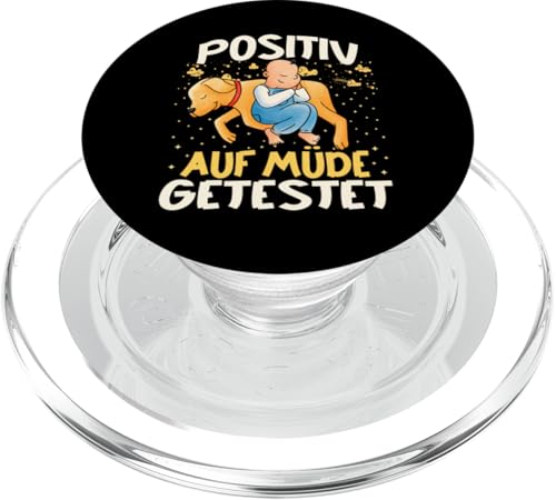 Nachthemd Positiv Auf Müde Getestet Baby Golden Retriever PopSockets PopGrip für MagSafe von Langschläfer Pyjama Morgenmuffel Faulpelz Kostüm