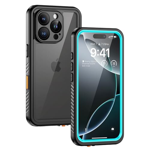 Lanhiem für iPhone 16 Pro Max Hülle, IP68 Wasserdicht Handyhülle iPhone 16 Pro Max Case 360 Grad Ganzkörper Schutzhülle, Stoßfest Staubdicht Outdoor Panzerhülle mit Eingebautem Displayschutz, Blau von Lanhiem