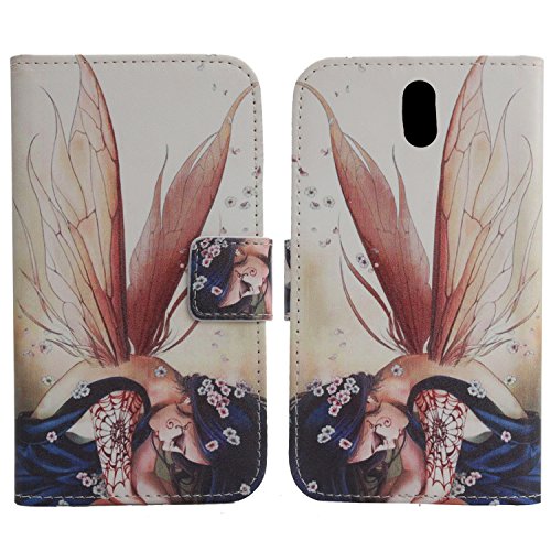 Lankashi PU Flip Leder Tasche Hülle Case Cover Schutz Handy Etui Skin Für Cubot HAFURY UMAX 2017 6" (Wing Girl Design) von Lankashi