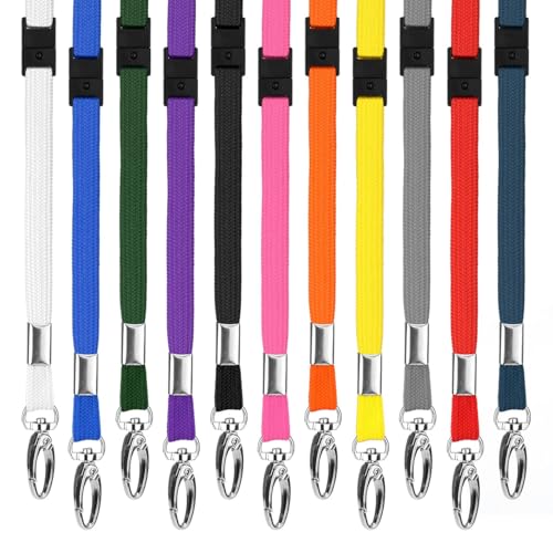 LanyardsTomorrow umweltfreundliche RPET-Schlüsselbänder mit Metall-Karabinerclip, 10 mm breit, Sicherheitsverschluss, recyceltes Polyester, Ausweishalter, Halsbänder, Rosa, 100 Stück von Lanyards Tomorrow.co.uk