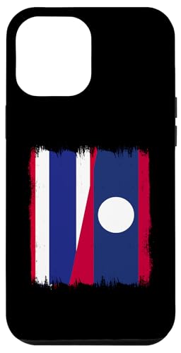 Hülle für iPhone 12 Pro Max Thailand Laos Halbflagge Thai Laotische Wurzeln von Lao Peoples Democratic Republic Laos Flag Design