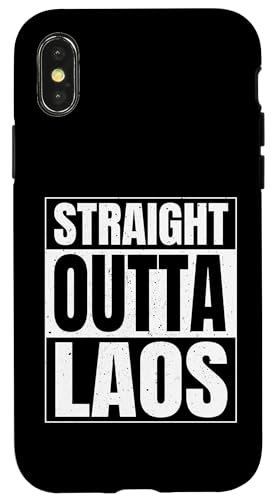 Hülle für iPhone X/XS Straight Outta Laos Laotian Urlaub Südostasien Reisen von Lao Peoples Democratic Republic Laos Flag Design