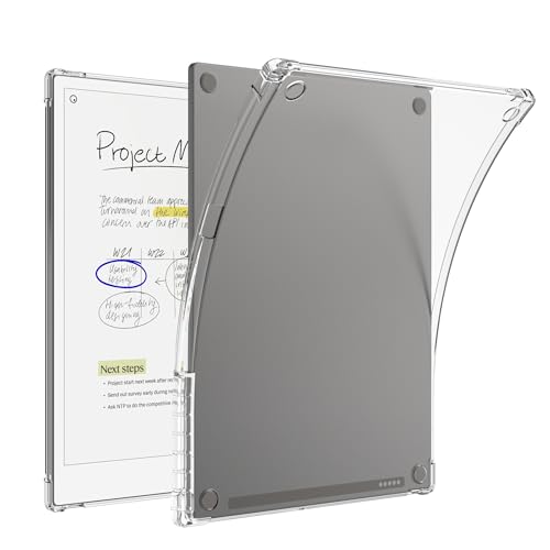 LaoShuSheng Schlanke, transparente Schutzhülle für 30 cm (11,8 Zoll) Remarkable Paper Pro Tablet (2024) – ultradünne, leichte, transparente TPU-flexible weiche Rückseite mit Stifthalter (transparent) von LaoShuSheng