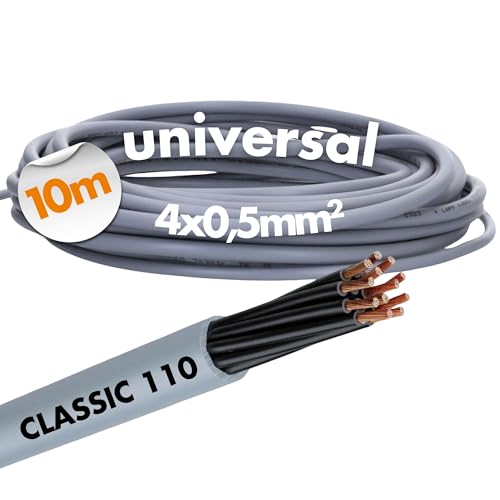 10 Meter Lapp 1119754 Ölflex Classic 110 4X0,5mm² PVC-Steuerleitung ohne grün-gelben Schutzleiter, Grau von Lapp