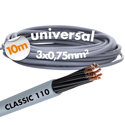 Lapp 10 Meter 1119803 Ölflex Classic 110 PVC-Steuerleitung 3x0,75 mm² ohne grün-gelben Schutzleiter I Steuerkabel 3 adrig I Kabel 3 adrig von Lapp