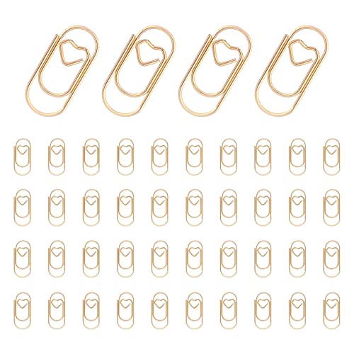 Lapyyne 150 StüCk Gold Nette BüRoklammern Papier Clip Mini Clips FöRmige BüRoklammern Papier Clip Lesezeichen Clips für BüRo Lieferanten Schule von Lapyyne