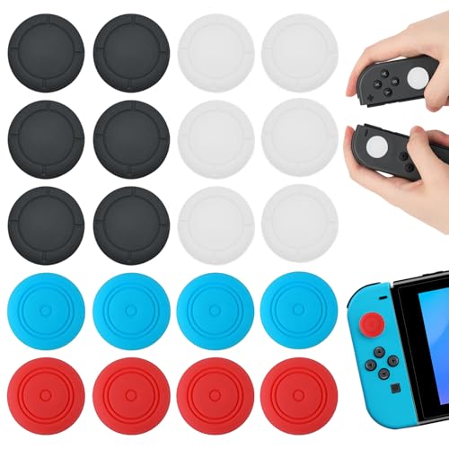 Joystick Kappen 20 Stück Kompatibel Mit Ps5 Controller Stick Aufsätze Kompatibel Mit Switch Joystick Kappen Mehrfarbige Kipphebelabdeckung Für Einfache Installation (Schwarz/Weiß/Rot/Blau) von Laralily