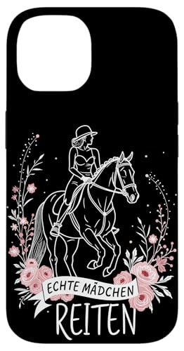 Echte Mädchen Reiten Blumen Pferd Hülle für iPhone 14 von Larimö Horsing