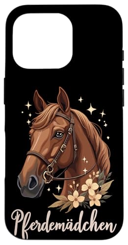 Pferdemädchen Pferdeliebe Blumenmotiv Hülle für iPhone 16 Pro von Larimö Horsing