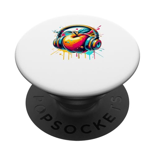 Farbenfrohe Splash Art Kopfhörer Apfel Äpfel PopSockets Klebender PopGrip von Laroli Aesthetic Art