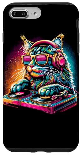 Hülle für iPhone 7 Plus/8 Plus Retro DJ Disco Kopfhörer Maine Coon American Longhair von Laroli Aesthetic Art