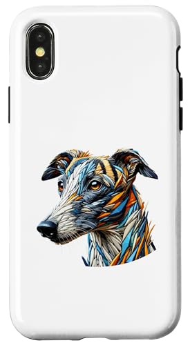 Hülle für iPhone X/XS Polygon Art Whippet Dog von Laroli Aesthetic Art