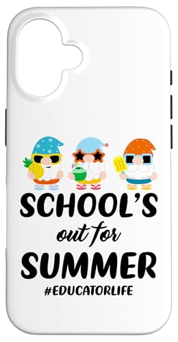 Hülle für iPhone 16 Lustiger Schulbesuch für Summer Gnomes Educator Life Teacher von Last Day of School Apparel for Teachers Students