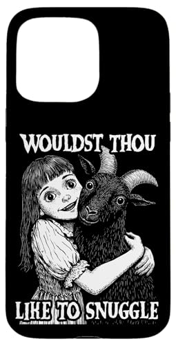 Hülle für iPhone 15 Pro Max Wouldst Thou Like To Snuggle Creepy Cute Girl And Black Goat von Last Gasp Graphics