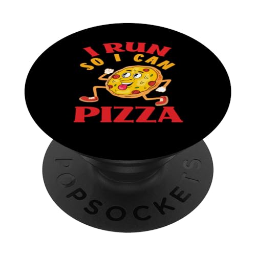 I Run So I Can Pizza Lustiges Laufmotiv PopSockets mit austauschbarem PopGrip von Laufen Marathon Fitness Liebhaber Jogger Geschenk