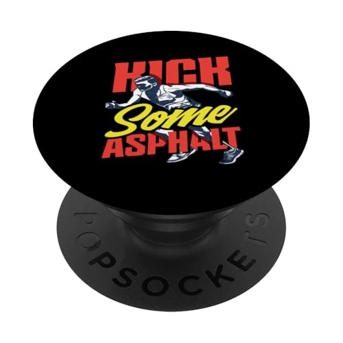 Kick Some Asphalt Laufen Sport Fitness Motivation PopSockets mit austauschbarem PopGrip von Laufen Marathon Fitness Liebhaber Jogger Geschenk