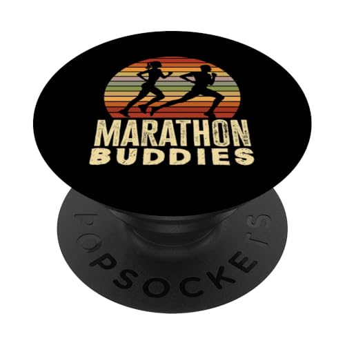 Marathon Buddies Laufen Rennen Freunde PopSockets mit austauschbarem PopGrip von Laufen Marathon Fitness Liebhaber Jogger Geschenk