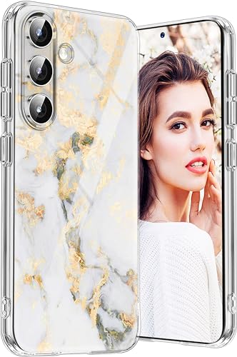 𝗟𝗮𝘆𝗲𝗿𝗶 für Samsung Galaxy S23 FE Hülle Silikon Marmor Muster Original TPU Transparent Handyhülle Samsung S23 FE Hüllen Case Glitzer Dünn Anti-Gelb Schutzhülle für Samsung S23 FE 5G Handy Hülle von Layeri