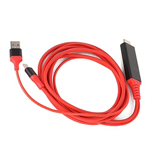 Lazimin USB C zu HDMI Kabel, 1,8m 3840 X 2160 30Hz, 4K X 2K, Typ C zu HDMI Kabel USB 3.1 Telefon zu TV Ladekabel(rot) von Lazimin