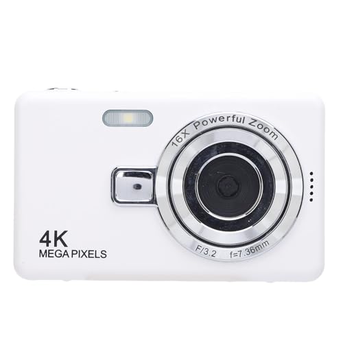 Digitalkamera, 50 MP 4K-Kamera mit 2,4-Zoll-IPS-Bildschirm, 16-fachem Digitalzoom, Selfie-Kamera, Tragbare Kleine Kamera für Jungen, Mädchen, Teenager (64GB) von Lazmin112