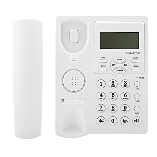 KX-T887 Schnurgebundenes Telefon, Freisprech-LCD-Display für die Wand- oder Tischmontage für das Büro zu Hause (Weiß) von Lazmin112