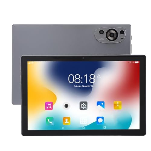 Lazmin112 10,1-Zoll-Tablet, 8 GB RAM, 256 GB ROM, 1200 X 1920 Auflösung, Smart-Calling-Tablet mit Zwei Kameras, Tragbarer 8000-mAh-Tablet-PC für Android 14.0 (metallisches Grau) von Lazmin112