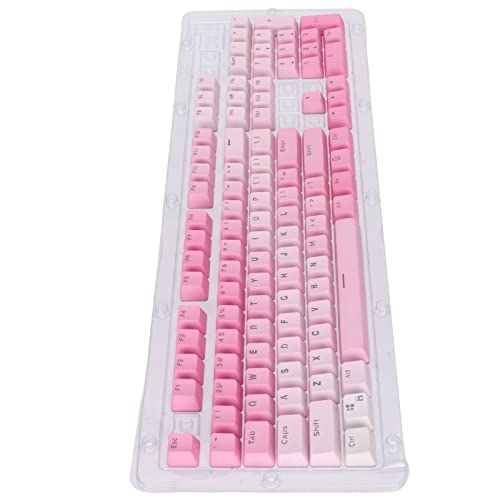 Lazmin112 104PCS Tastenkappen,Rosa Weiß Färbeprozess Mattes Aussehen PBT Langlebige, Verschleißfeste Tastenkappen für 61/87/104 Tasten Mechanische Tastatur Lazmin112 104PCS Tastenkappen,Rosa Weiß Färbeprozess Mattes Aussehen PBT Langlebige, Verschleißfeste Tastenkappen für 61/87/104 Tasten Mechanische Tastatur von Lazmin112