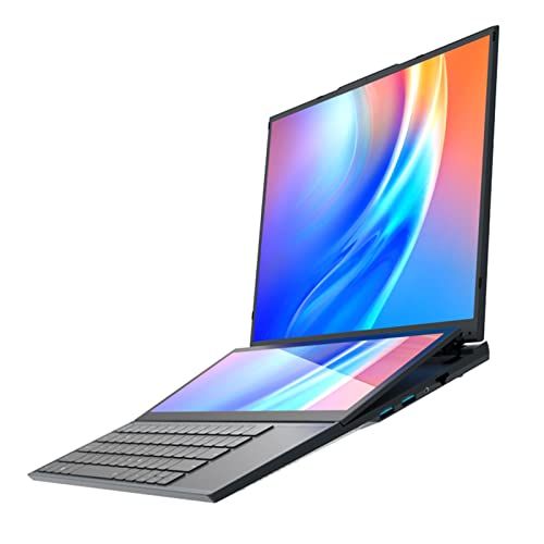 Lazmin112 16-Zoll-Haupt-14-Zoll-Sub-Laptop mit Zwei Bildschirmen, 512 GB PCIe NVMe M.2 SSD 32 GB DDR4-, für I7-CPU, WIFI6, 13600-mAh-Akku, Büro-Laptop für Windows 10 11 von Lazmin112