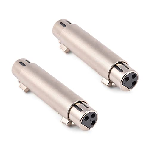 Lazmin112 2Pcs 3-Pin XLR Buchse auf Buchse Adapter, Mikrofon Mic Adapter Anschluss von Lazmin112