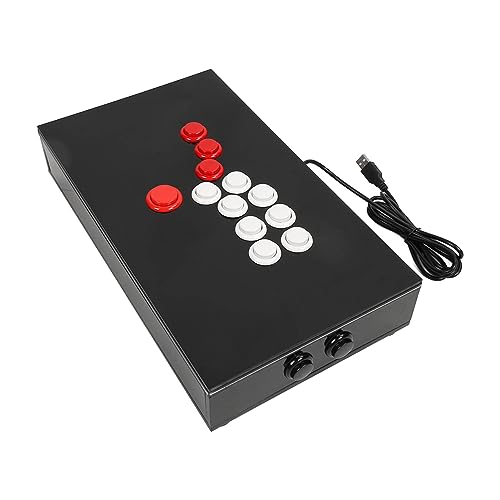 Lazmin112 Arcade Fight Stick, Präzise Steuerung für Street Fighter Arcade Game Fighting Joystick, Flatbox-Layout, Rutschfeste Unterseite mit Sensibler Bewegung für PS3-PC von Lazmin112