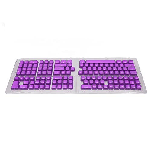 Lazmin112 DIY-Ersatztastatur-Tastenkappen, 132 Tasten, ABS, OEM-Höhe, Umspritzung, Spritzguss, Ergonomisches Design, DIY 68 87 104 108 Tasten Tastatur-Tastenkappen(Transparente lila weiße Buchstaben) von Lazmin112