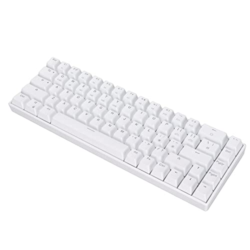 Lazmin112 Drahtlose 2,4 G Mechanische Tastatur, Weiß 68 Tasten Drahtlose Gaming-Tastatur mit Schneller Reaktion Büro-PC-Laptop-Tastatur für für für (Linearer Aktionsschalter) von Lazmin112