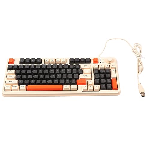 Lazmin112 Gaming-Tastatur, USB, 94 Tasten, LED-Hintergrundbeleuchtung, Ergonomische, Faltbare Füße, Multimedia-Tasten, Kabelgebundene Tastatur für Desktop-Laptop, Starke Kompatibilität, Lazmin112 Gaming-Tastatur, USB, 94 Tasten, LED-Hintergrundbeleuchtung, Ergonomische, Faltbare Füße, Multimedia-Tasten, Kabelgebundene Tastatur für Desktop-Laptop, Starke Kompatibilität, von Lazmin112
