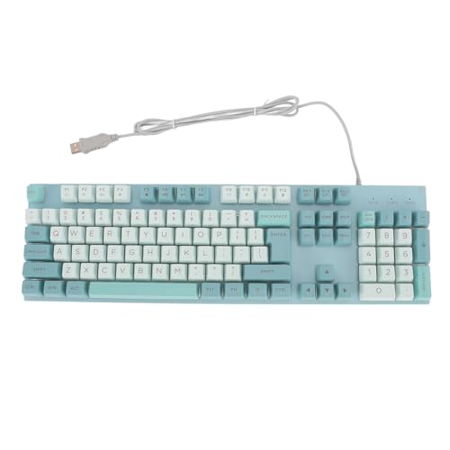 Lazmin112 Kabelgebundene Gaming-Tastatur, Kompakte Tastatur mit LED-Hintergrundbeleuchtung und Großem Buchstaben, USB-Schnittstelle, Kabelgebundene Bürotastatur für Computer-Laptop von Lazmin112