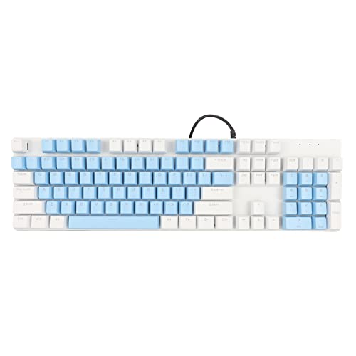 Lazmin112 Mechanische Gaming-Tastatur mit Blauem Schalter, Tastatur mit 28 RGB-Hintergrundbeleuchtung, 104 Tasten in Voller Größe, USB-verkabelte Computertastatur für Windows Linux OS X von Lazmin112