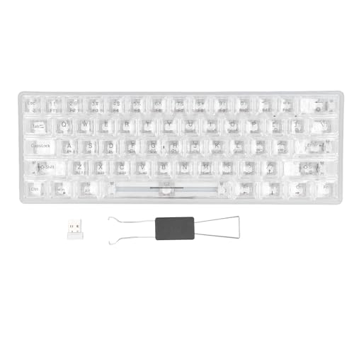 Lazmin112 RGB-hintergrundbeleuchtete Mechanische Gaming-Tastatur, Bluetooth 2,4 G Kabellose Kabelgebundene Tri-Mode-Tastatur mit Transparenten Tastenkappen, Tragbare Hot-Swap-Tastatur, für von Lazmin112