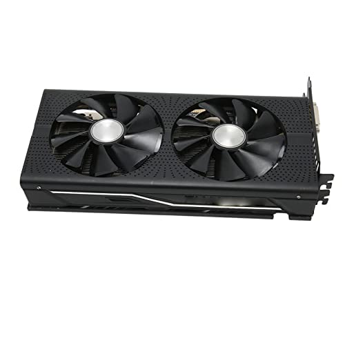 Lazmin112 RX580 8 GB GDDR5-Grafikkarte mit Zwei Lüftern, Gaming-Grafikkarte 256 Bit, Unterstützt DVI D, 2 -Schnittstelle, 2 HD-Multimedia-Schnittstelle, 1306 MHz Kernfrequenz von Lazmin112