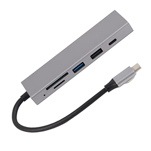 Lazmin112 USB-C-Hub, 6-in-1-USB-C-Multiport-Adapter, 100 W PD-Ladung, 4K 30 Hz HDMI, UHD 5-Gbit/s-Übertragung, Tragbarer USB-C-Splitter für TV-Projektor-Tastatur von Lazmin112