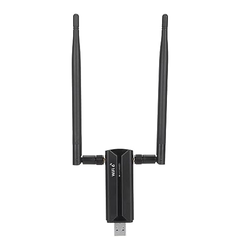 USB-WLAN-Adapter, WiFi6E AX5400M 802.11AX 6 GHz 5 GHz 2,4 GHz Triple-Band-WLAN-Dongle mit Zwei 6 DBi-Antennen, für Windows 11 10 Laptop-Desktop-PC von Lazmin112