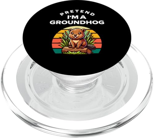 Pretend I'm a Groundhog Funny Lazy Costume PopSockets PopGrip für MagSafe von Lazy Costumes for Groundhog Day