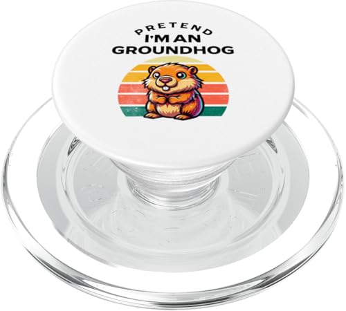 Pretend I'm a Groundhog Funny Lazy Costume PopSockets PopGrip für MagSafe von Lazy Costumes for Groundhog Day