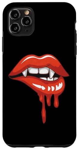 Hülle für iPhone 11 Pro Max Red Lips Vampir Fangs Teeth Bite Dracula Halloween von Lazy Halloween Costume Boys Girls Men Women Tees