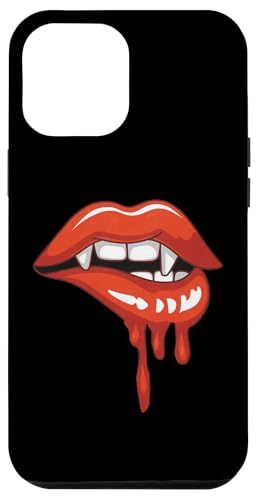 Hülle für iPhone 12 Pro Max Red Lips Vampir Fangs Teeth Bite Dracula Halloween von Lazy Halloween Costume Boys Girls Men Women Tees