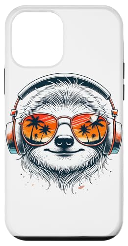 Hülle für iPhone 12 mini Kopfhörer Sonnenbrille Fauler Faultier Faultiere von Lazy Sloth Lover Gifts