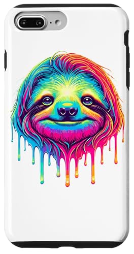 Hülle für iPhone 7 Plus/8 Plus Dripping Paint Pop Art Fauler Faultier Faultiere von Lazy Sloth Lover Gifts