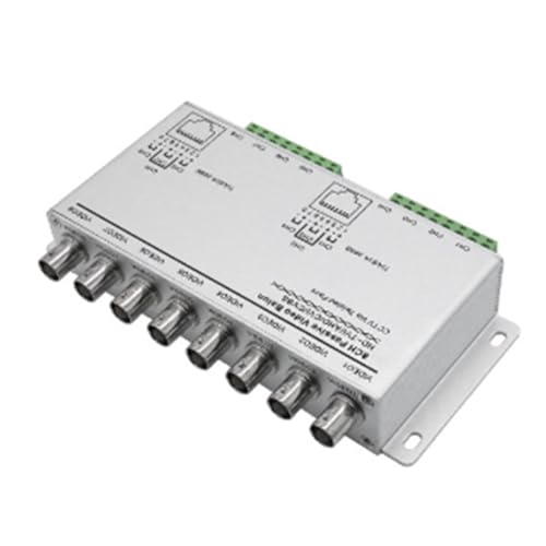 Lbvzxkad Passiver Video-Balun für TVI CVI AHD-Kameras, CCTV über Twisted Pairs, UTP-Video-Balun, 8-Kanal-Transceiver, BNC auf UTP RJ45 (8 CH), Langlebig, Einfache Installation von Lbvzxkad