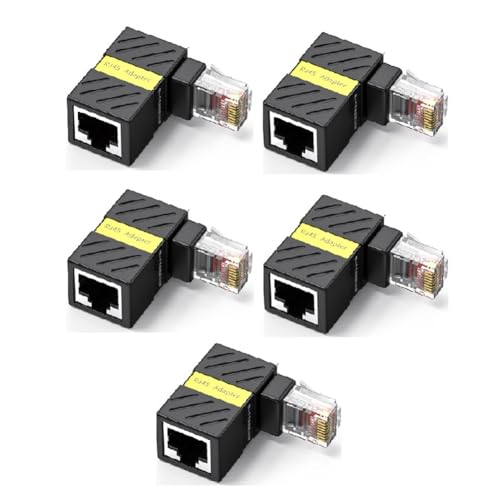 Lbvzxkad RJ45 360° Drehbarer Netzwerkstecker 90 Grad Rechtwinkliger Gigabit-Adapter Universal-Konverter Stecker auf Buchse von Lbvzxkad